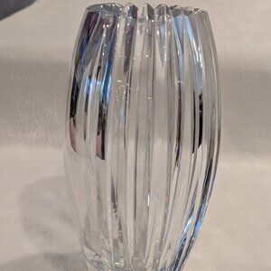 Mikasa Large Crystal Vase Parallel 10" tall Heavy Crystal Vase